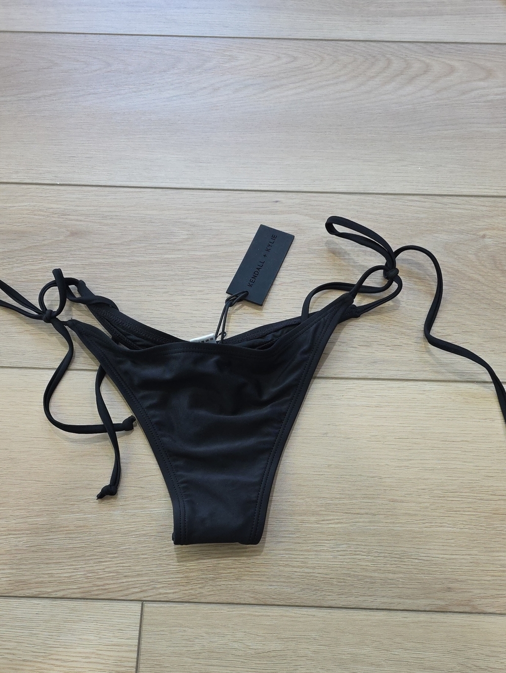 RELLECIGA Kendall + Kylie Black Tie-Side Bikini Bottom